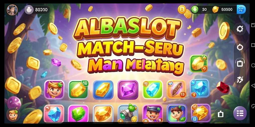 Screenshot gameplay ALBASLOT menampilkan keseruan mencocokkan simbol.