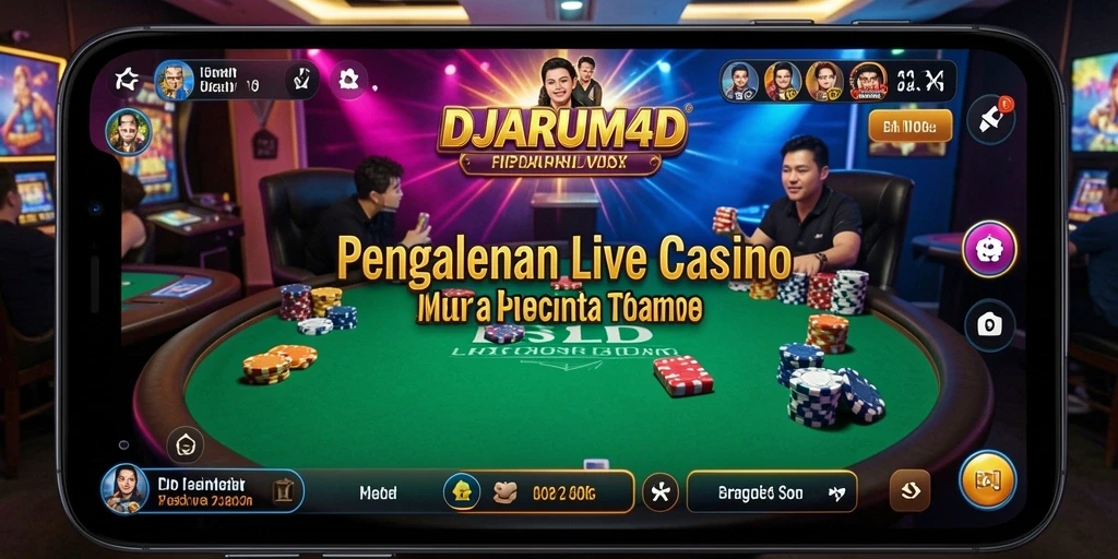Screenshot gameplay DJARUM4D menampilkan dealer profesional yang siap bermain.