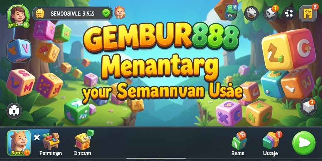 Tampilan gameplay GEMBUR88 yang penuh warna dan menantang puzzle.