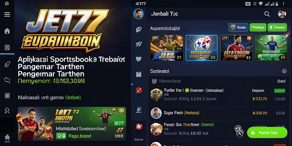 Tampilan gameplay sportsbook JET77 yang menarik dan interaktif.