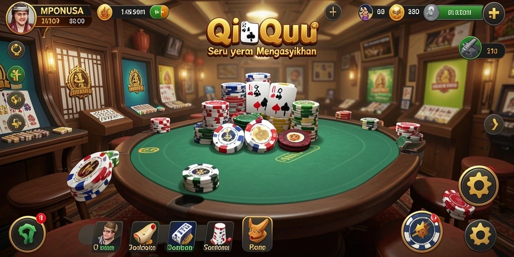 Tampilan gameplay seru dari MPONUSA yang penuh strategi QiuQiu.
