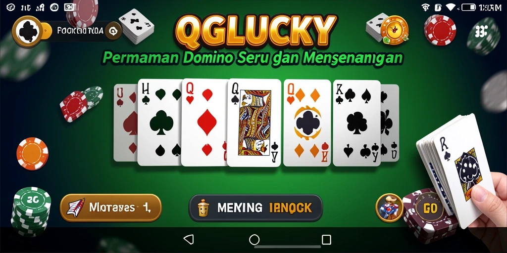 Tangkapan layar gameplay QGLUCKY yang menampilkan momen seru permainan Domino.
