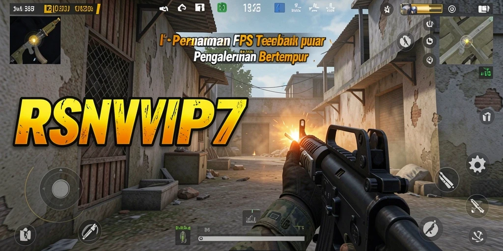 Tangkapan layar gameplay RSNVIP7 menampilkan aksi tembak menembak yang mendebarkan.