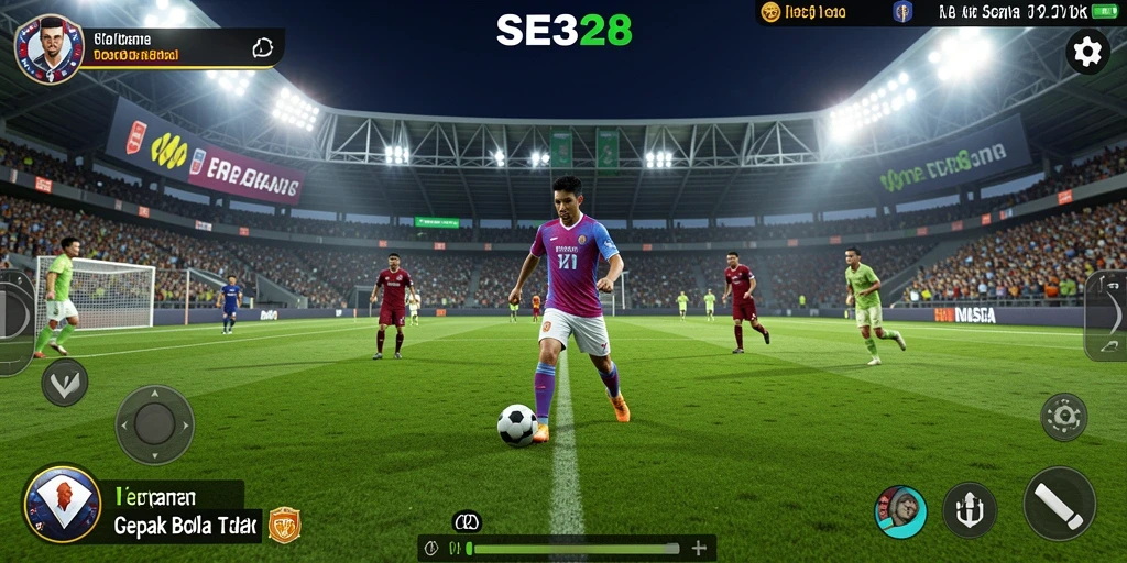 Tampilan menarik dari gameplay SE328 yang penuh aksi sepak bola.
