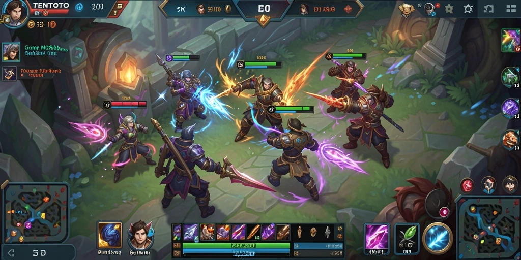 Tangkapan layar gameplay TENTOTO yang mengasyikkan saat pertempuran.