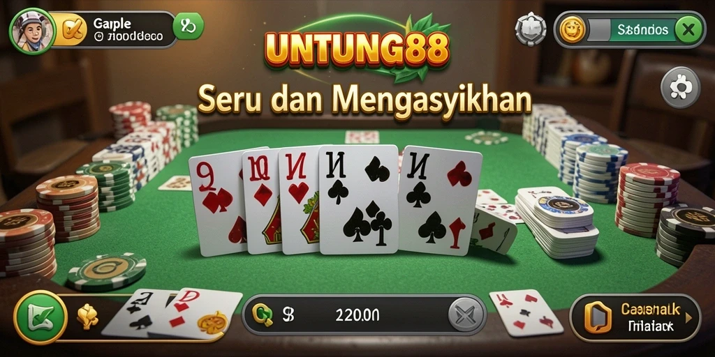 Screenshot gameplay seru UNTUNG88 yang menampilkan momen seru Gaple.